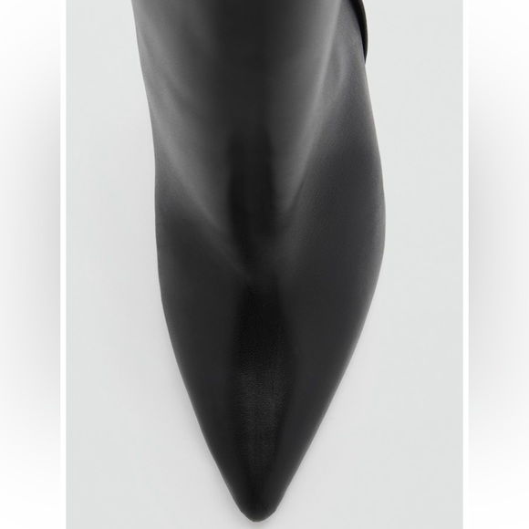 MANGO KNEE-HIGH LEATHER BOOTS WITH RUCHED DETAIL - Picture 4 of 10